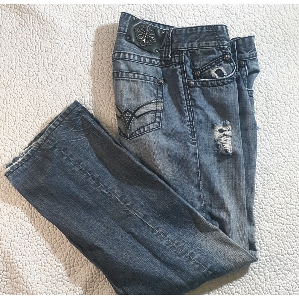 Affliction Los Angeles Jeans Men 30x31 Blake Relaxed Straight Fit Dark Wash - Picture 2 of 15